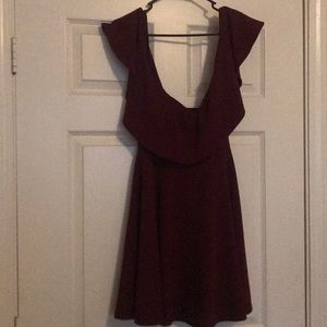 Off the shoulder Burgundy dress